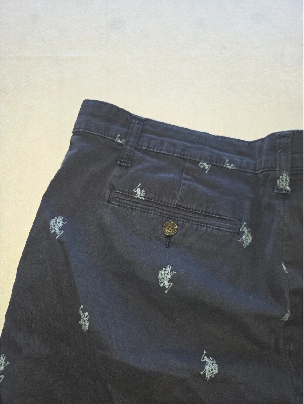 U.S. Polo Assn. Shorts Navy Blue Embroidered Mens 34 Shorts CB1 0012